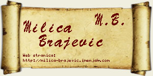 Milica Brajević vizit kartica